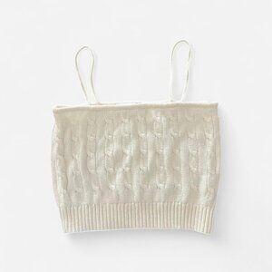 Brandy Melville White/ Cream cable knit cami top